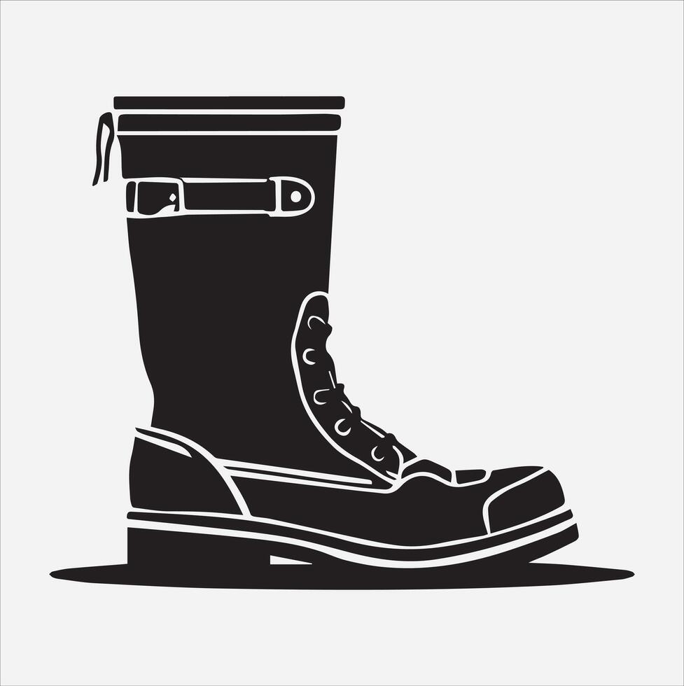 Fishing Boot silhouette illustration on White Background vector