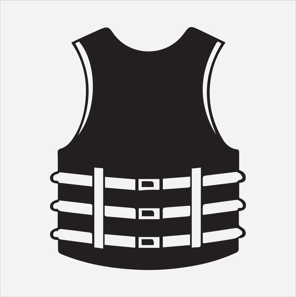 Life jacket icon silhouette on White Background vector