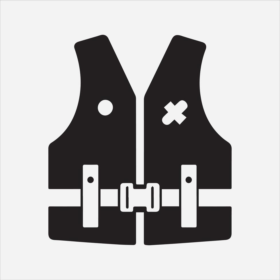 Life jacket icon silhouette on White Background vector