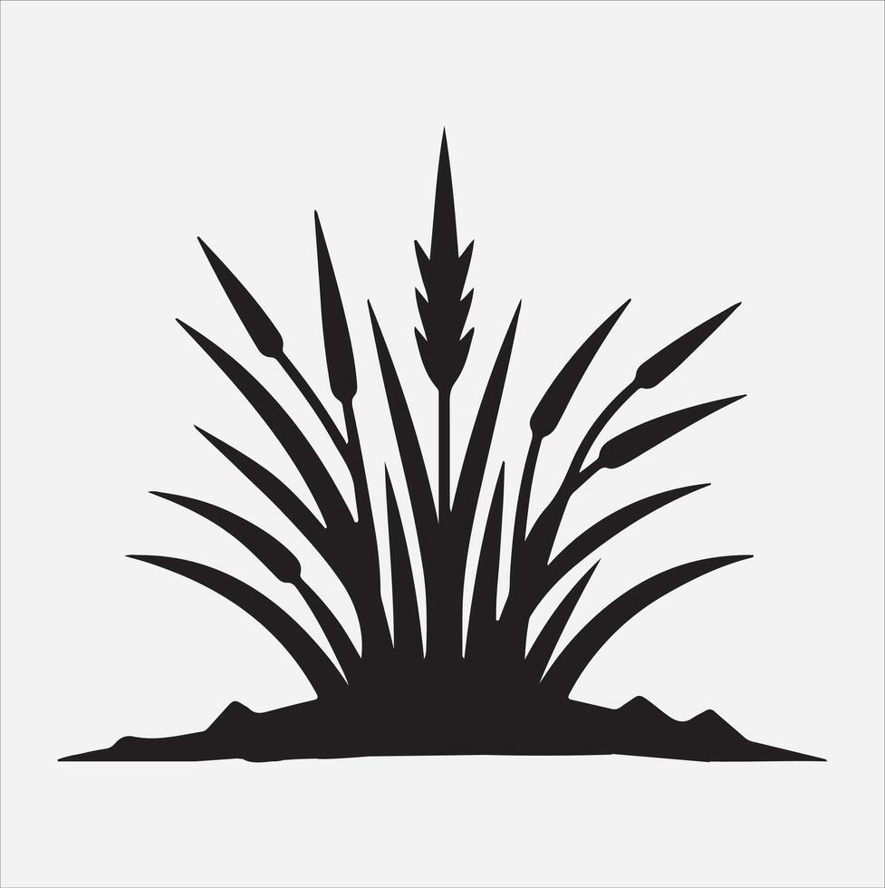 grass silhouette illustration on White Background vector