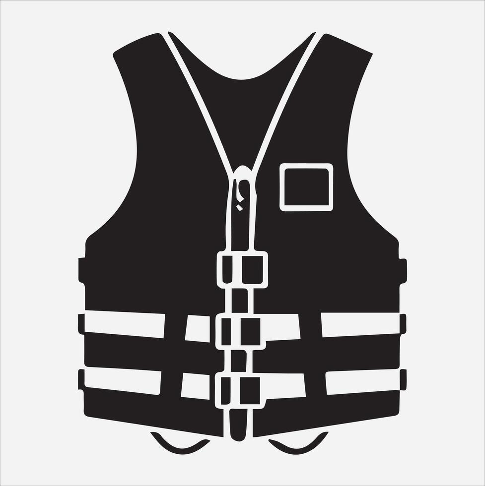 Life jacket icon silhouette on White Background vector