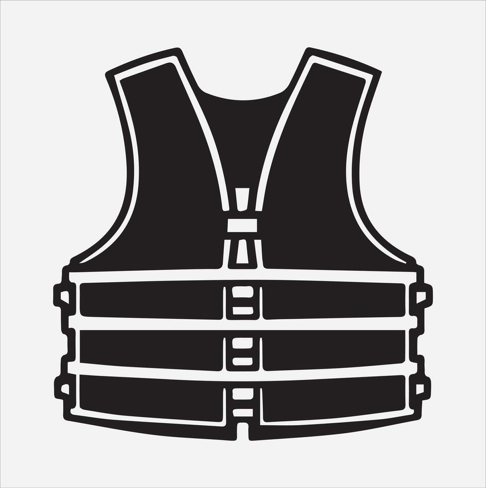 Life jacket icon silhouette on White Background vector
