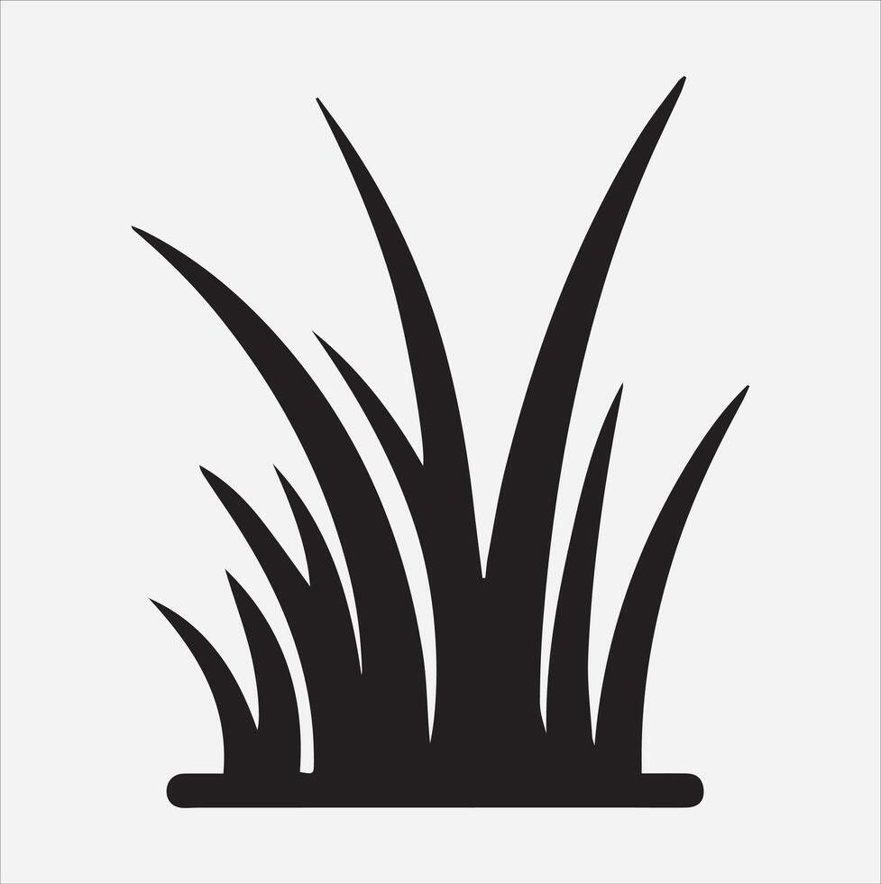 grass silhouette illustration on White Background vector
