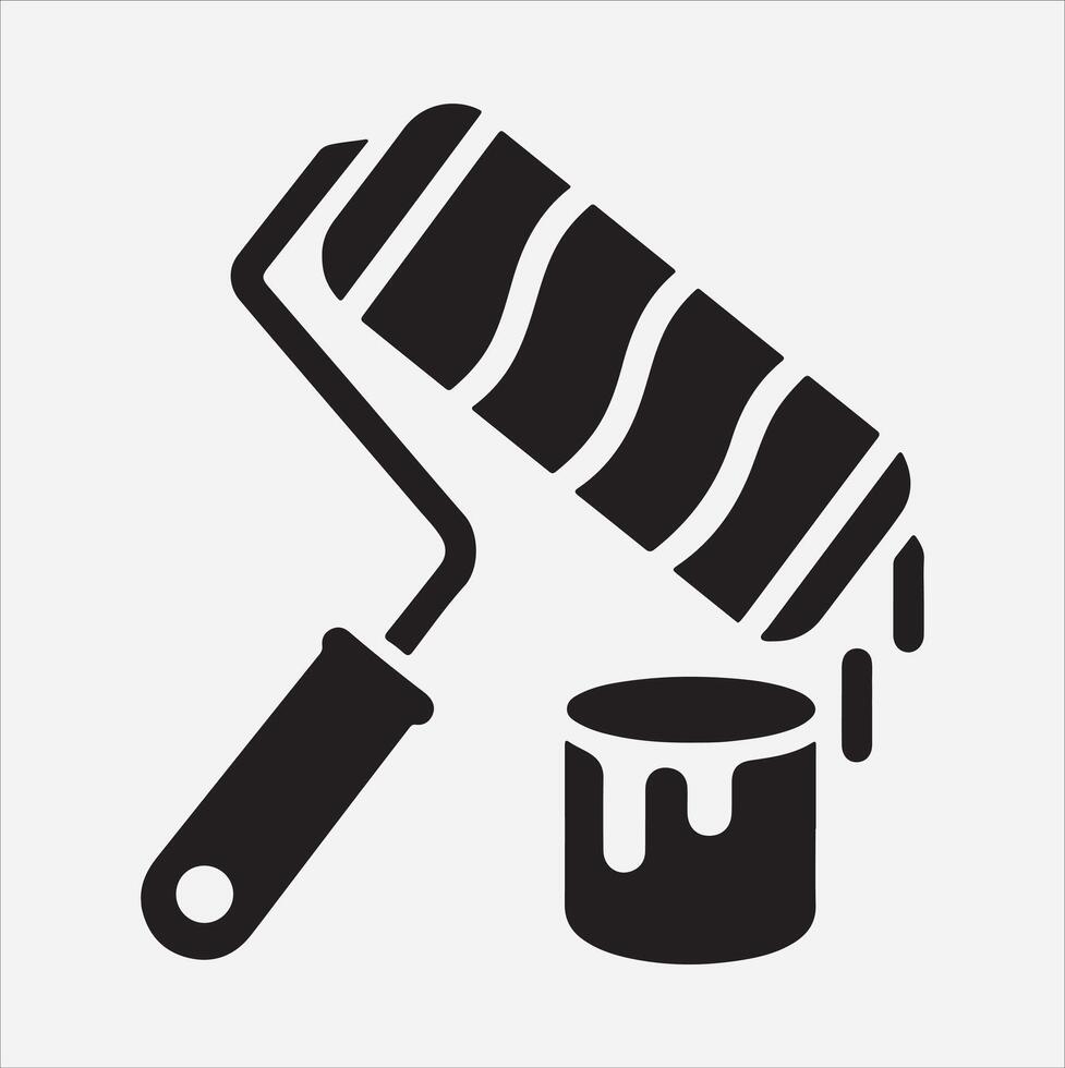 Paint roller icon illustration on White Background vector