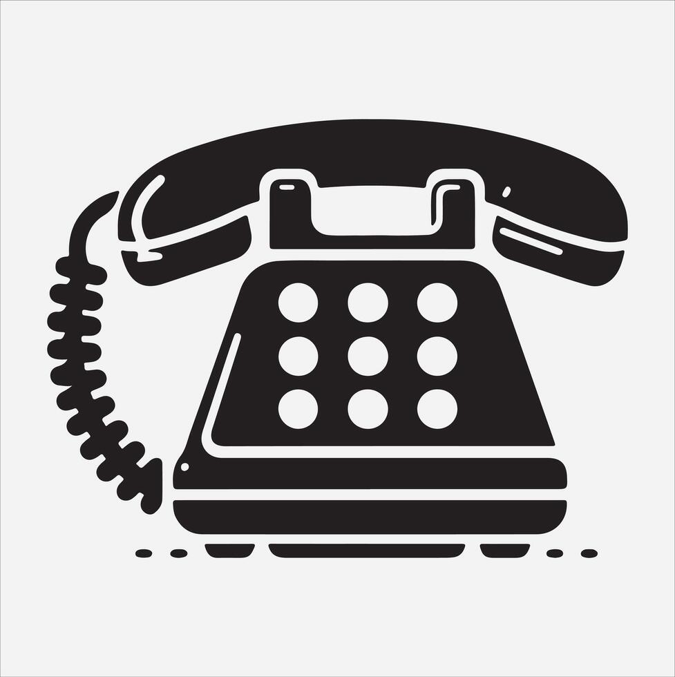 telephone silhouette illustration on White Background vector