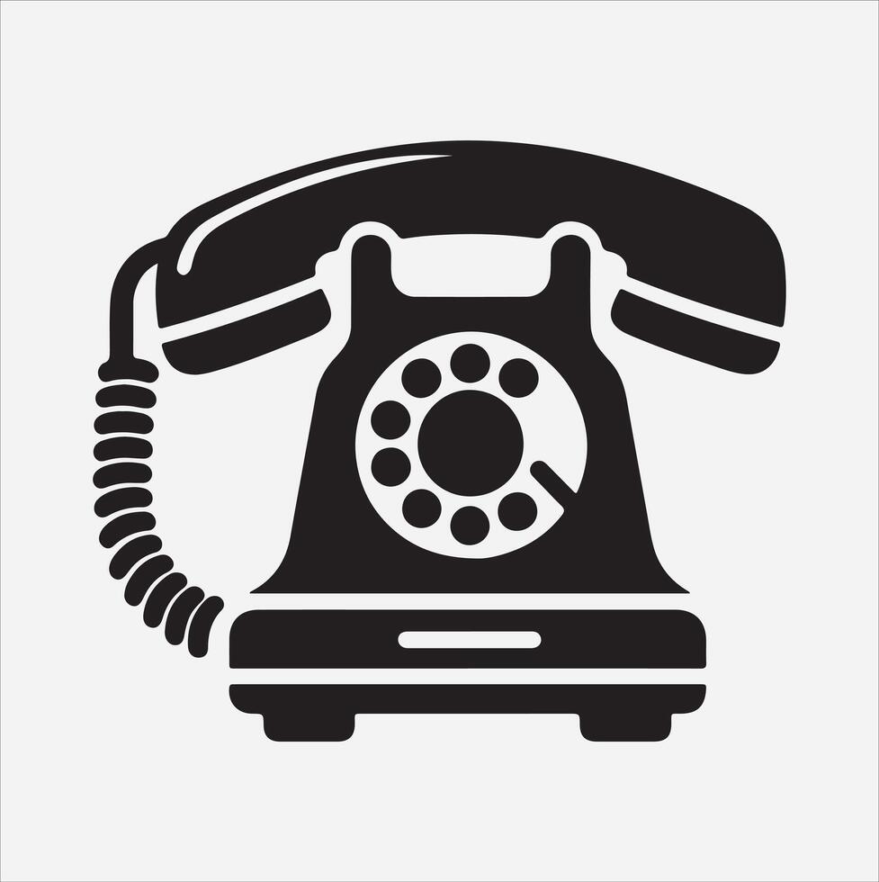 telephone silhouette illustration on White Background vector