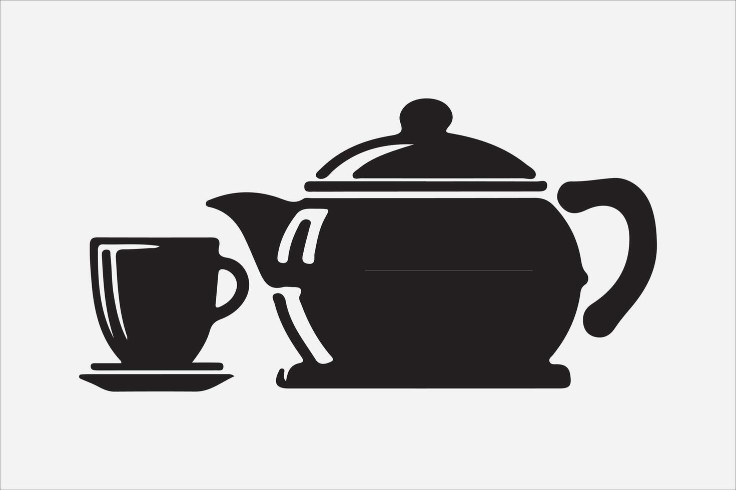 A Set of food icon Silhouette Illustration with white Background vector