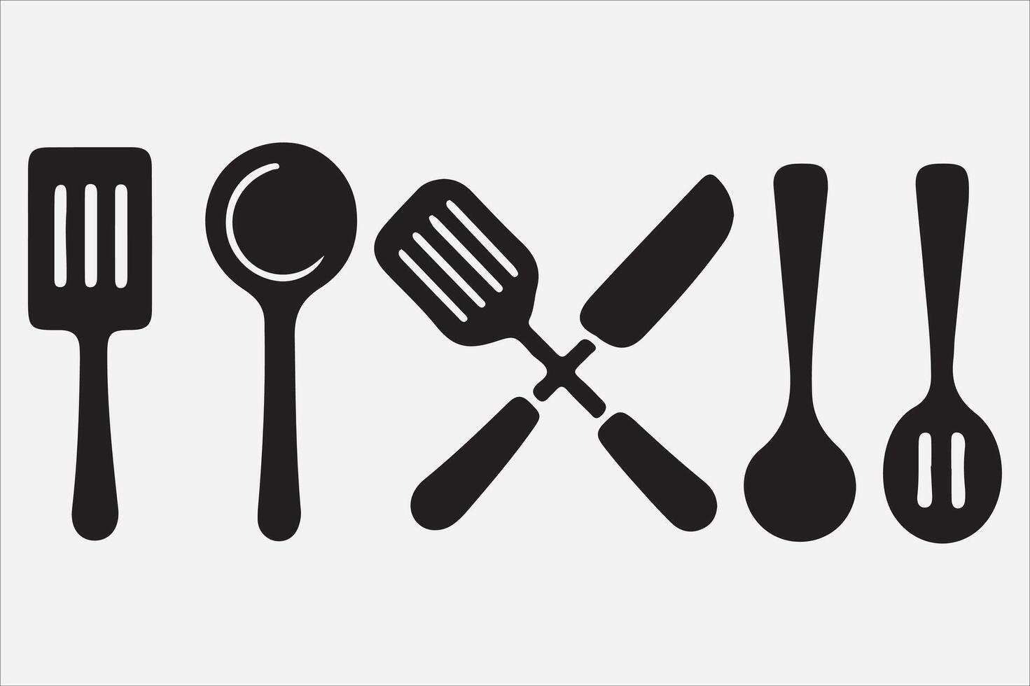 A Set of food icon Silhouette Illustration with white Background vector