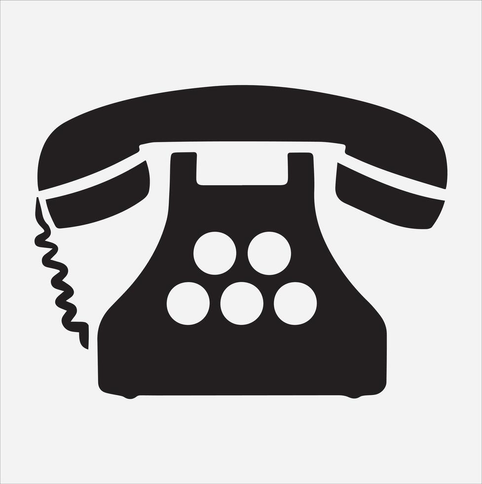 telephone silhouette illustration on White Background vector