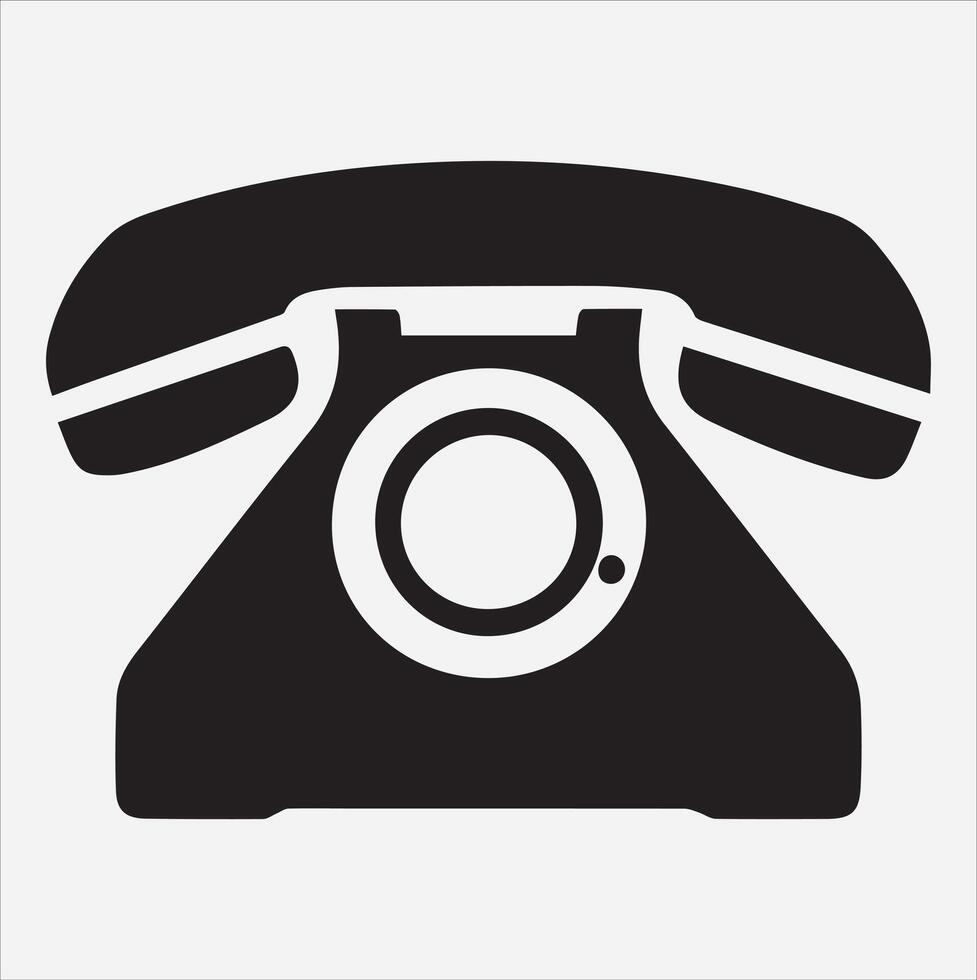 telephone silhouette illustration on White Background vector