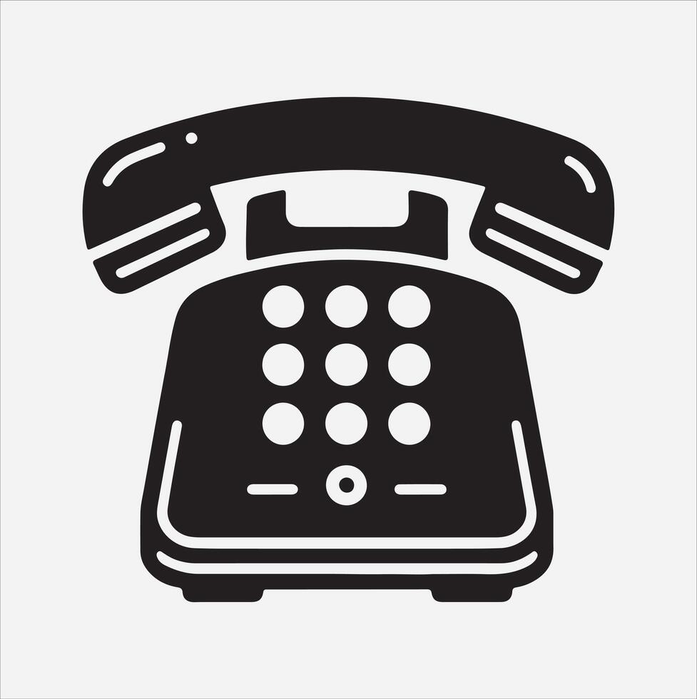 telephone silhouette illustration on White Background vector