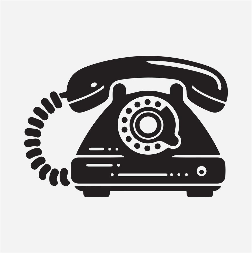 telephone silhouette illustration on White Background vector