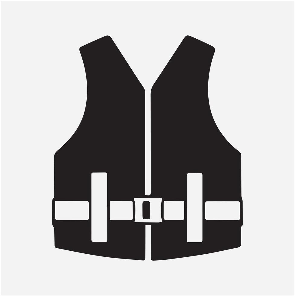 Life jacket icon silhouette on White Background vector