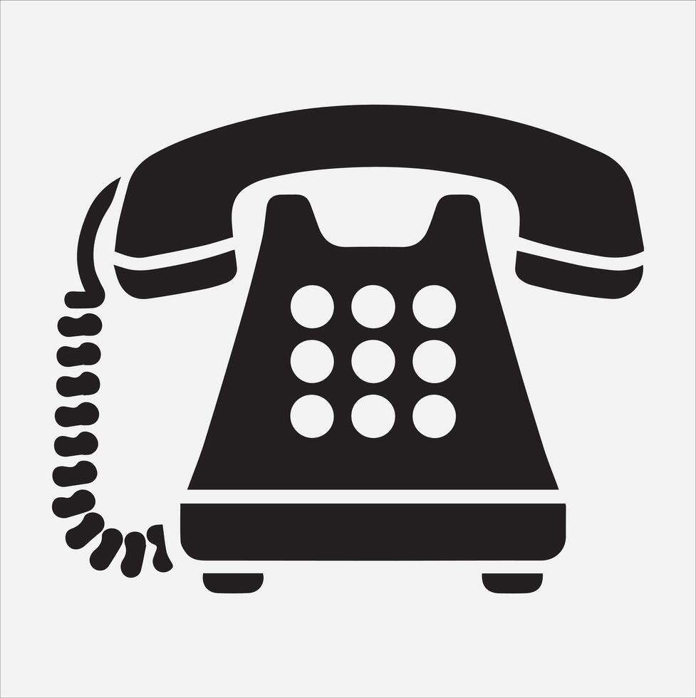 telephone silhouette illustration on White Background vector