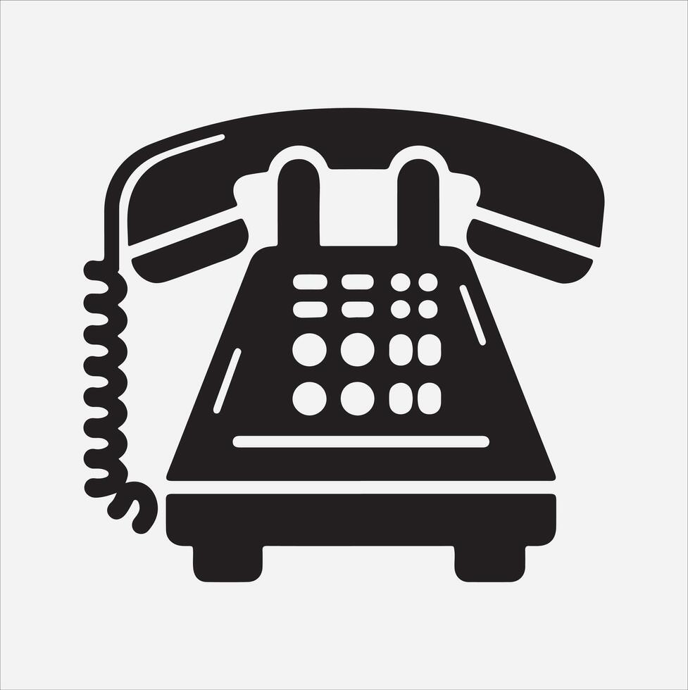telephone silhouette illustration on White Background vector