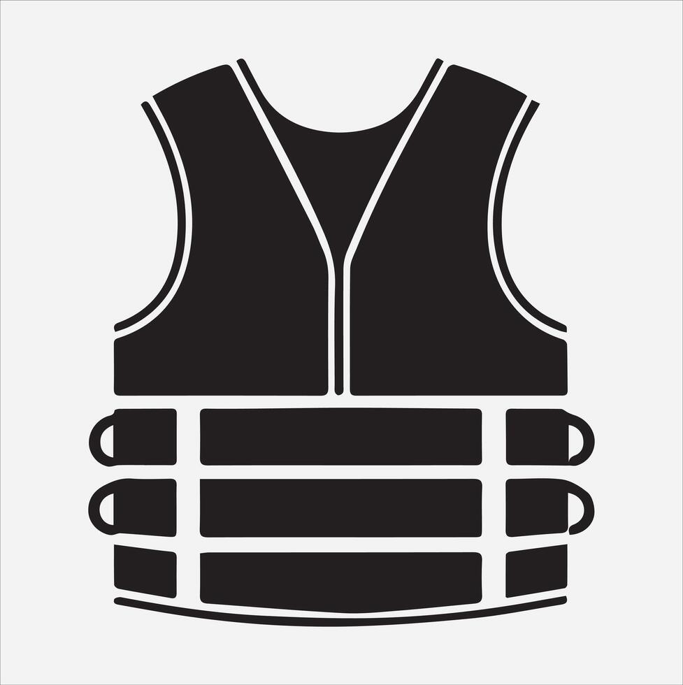 Life jacket icon silhouette on White Background vector