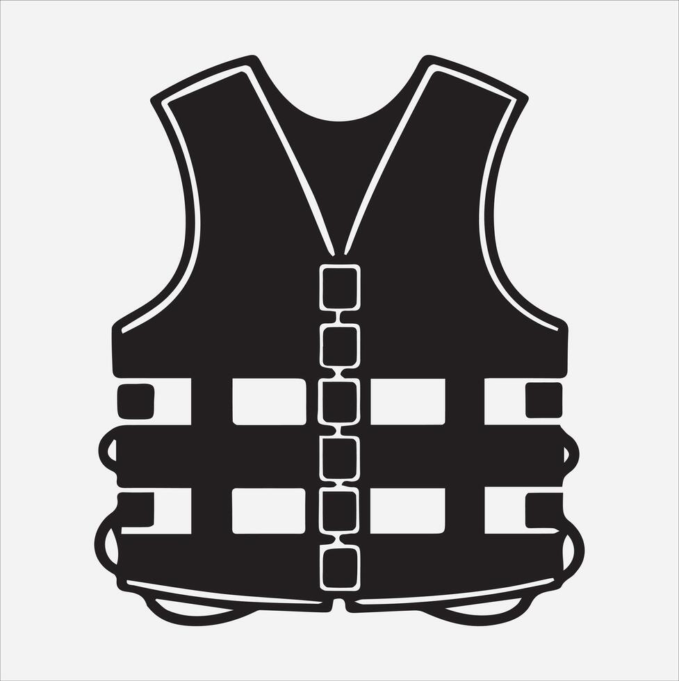 Life jacket icon silhouette on White Background vector