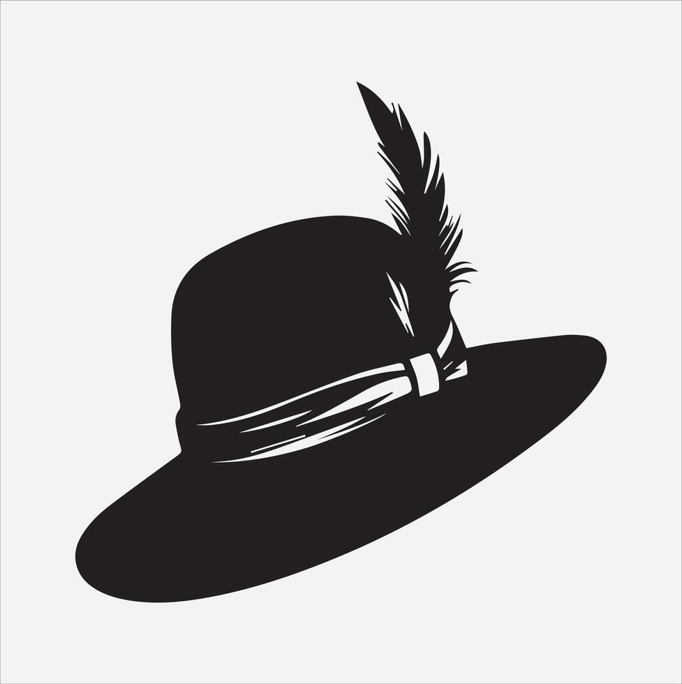 Female hat silhouette illustration on White Background vector