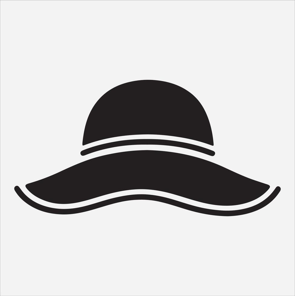 Female hat silhouette illustration on White Background vector