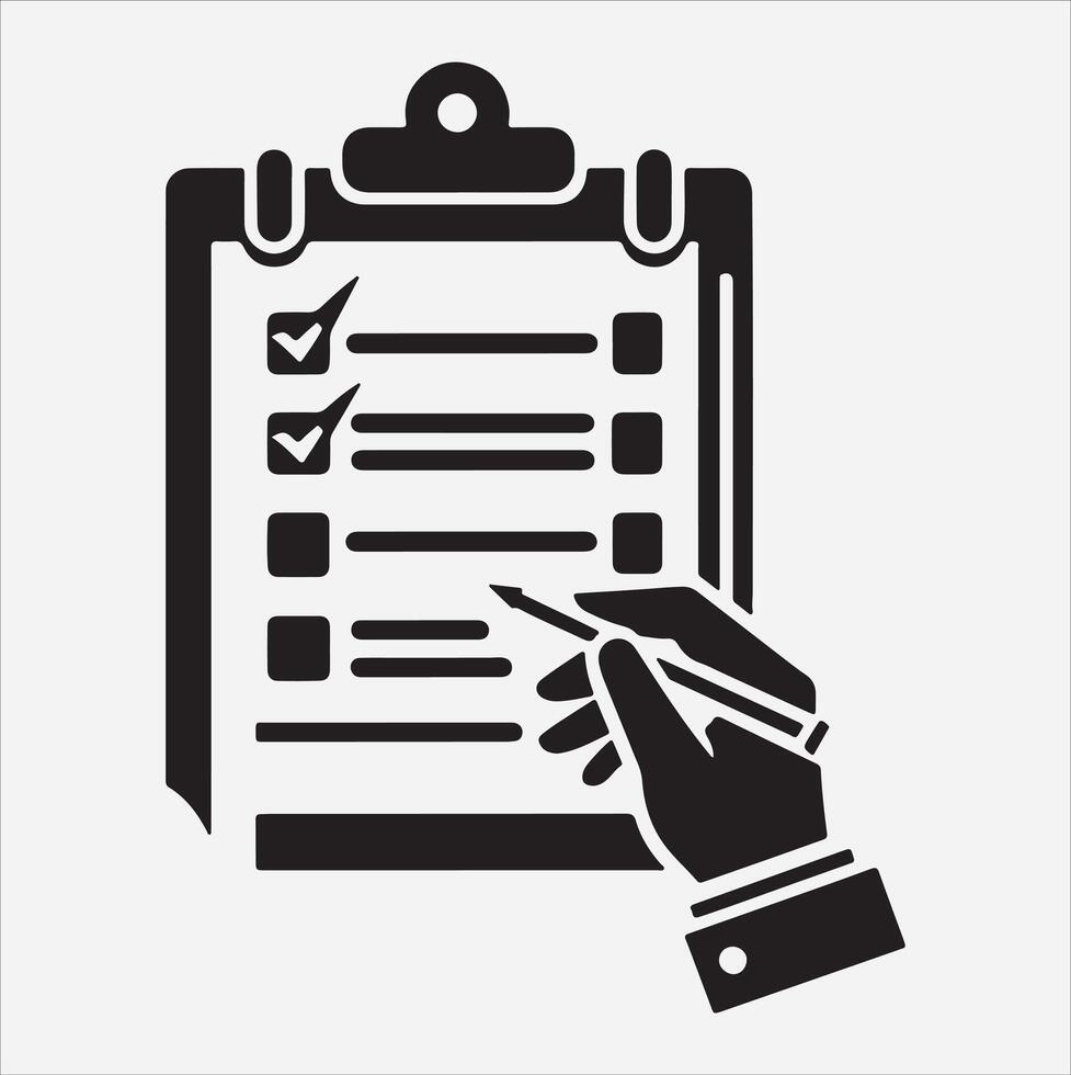 Notepad silhouette on White Background vector
