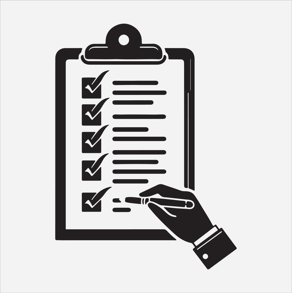 Notepad silhouette on White Background vector