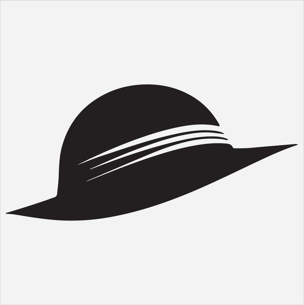 Female hat silhouette illustration on White Background vector