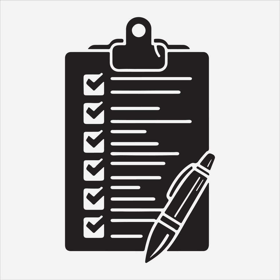 Notepad silhouette on White Background vector
