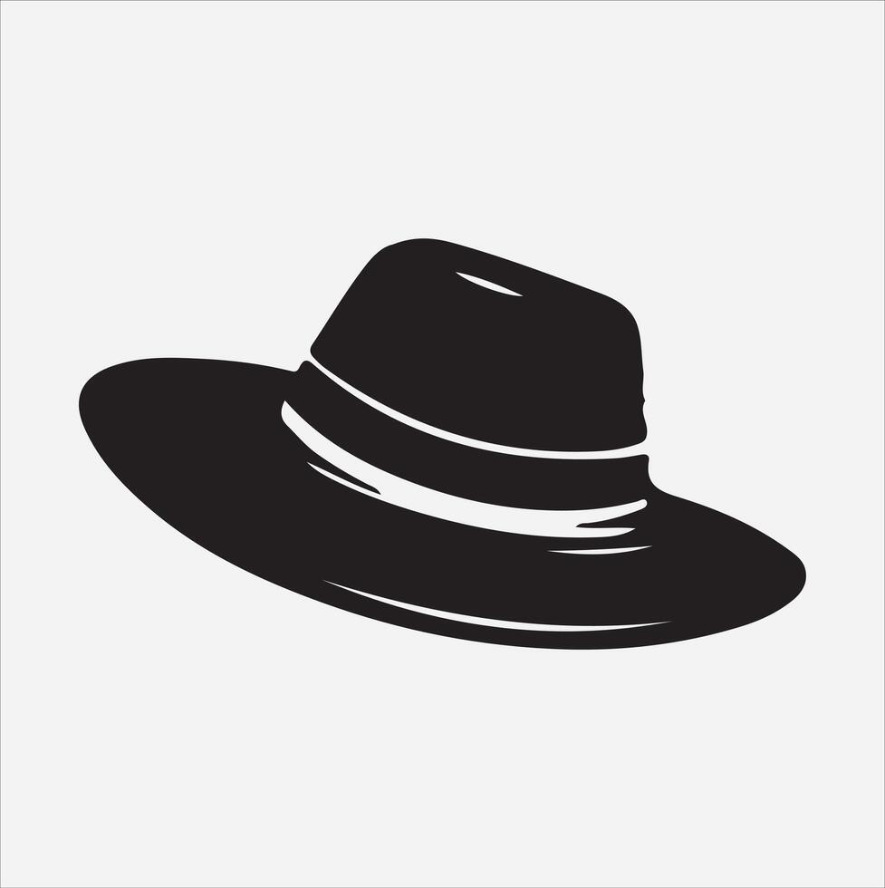 Female hat silhouette illustration on White Background vector