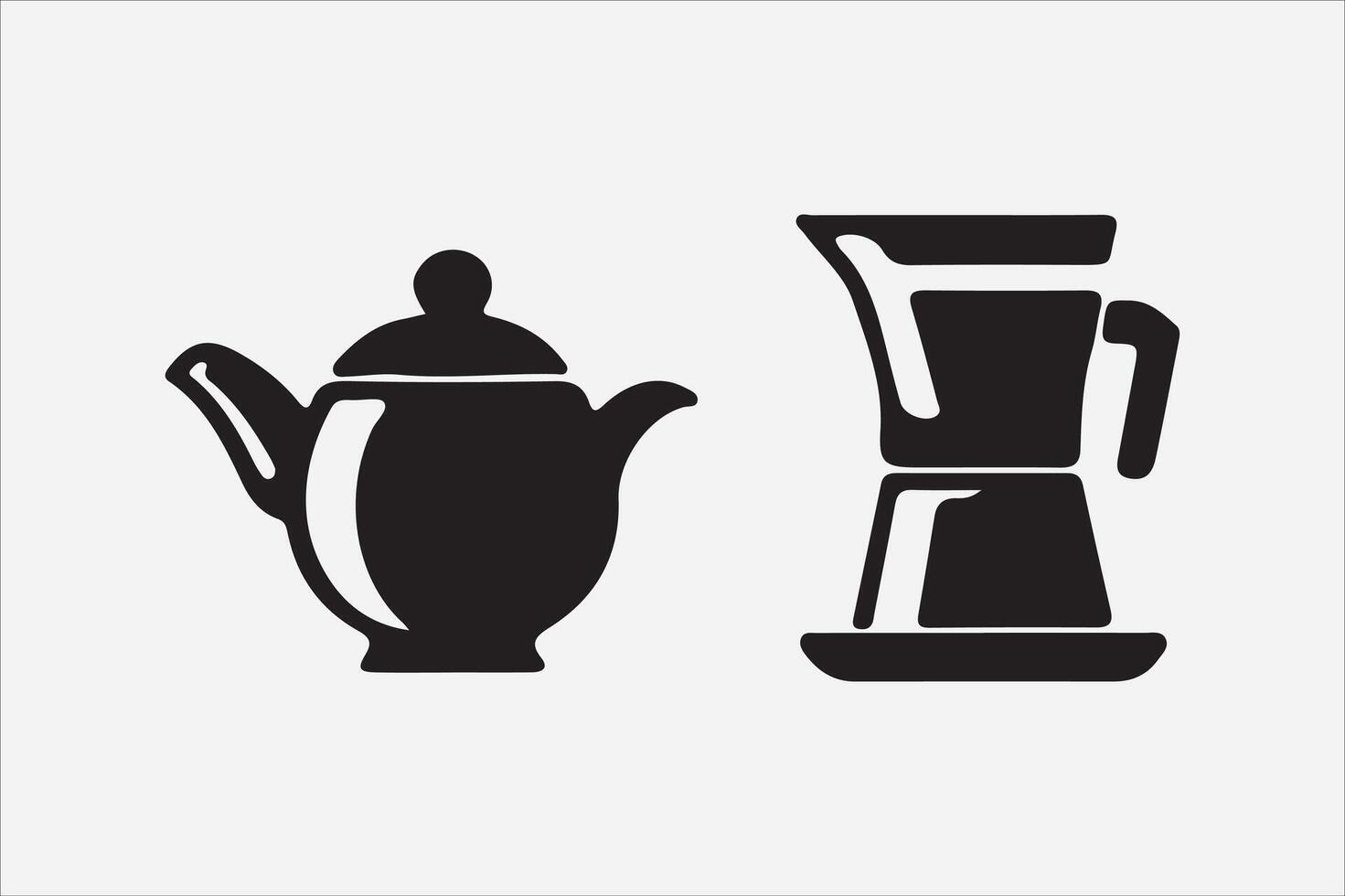 A Set of food icon Silhouette Illustration with white Background vector