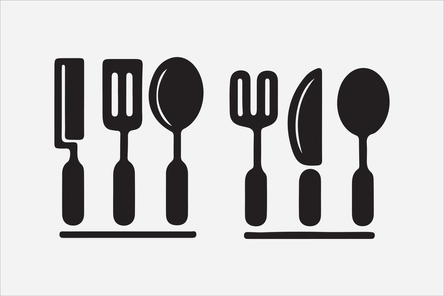 A Set of food icon Silhouette Illustration with white Background vector