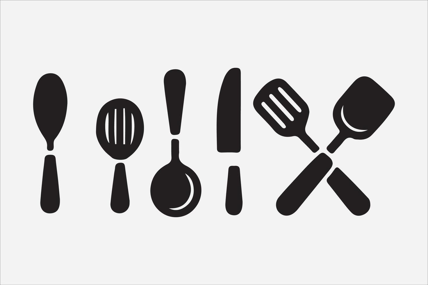 A Set of food icon Silhouette Illustration with white Background vector