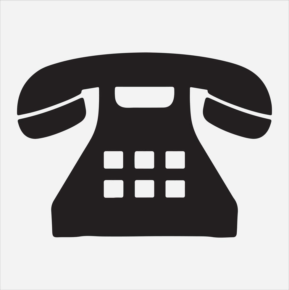 telephone silhouette illustration on White Background vector