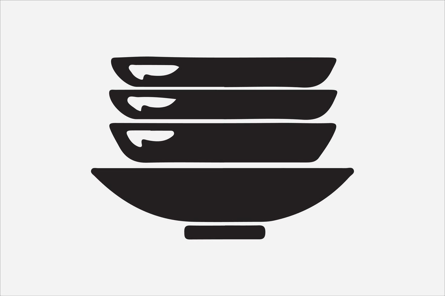 A Set of food icon Silhouette Illustration with white Background vector