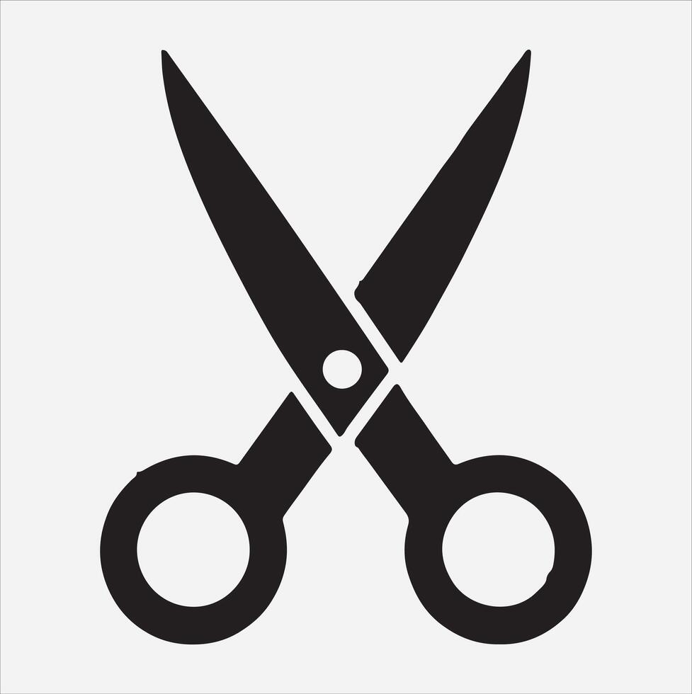 scissors icon silhouette on White Background vector
