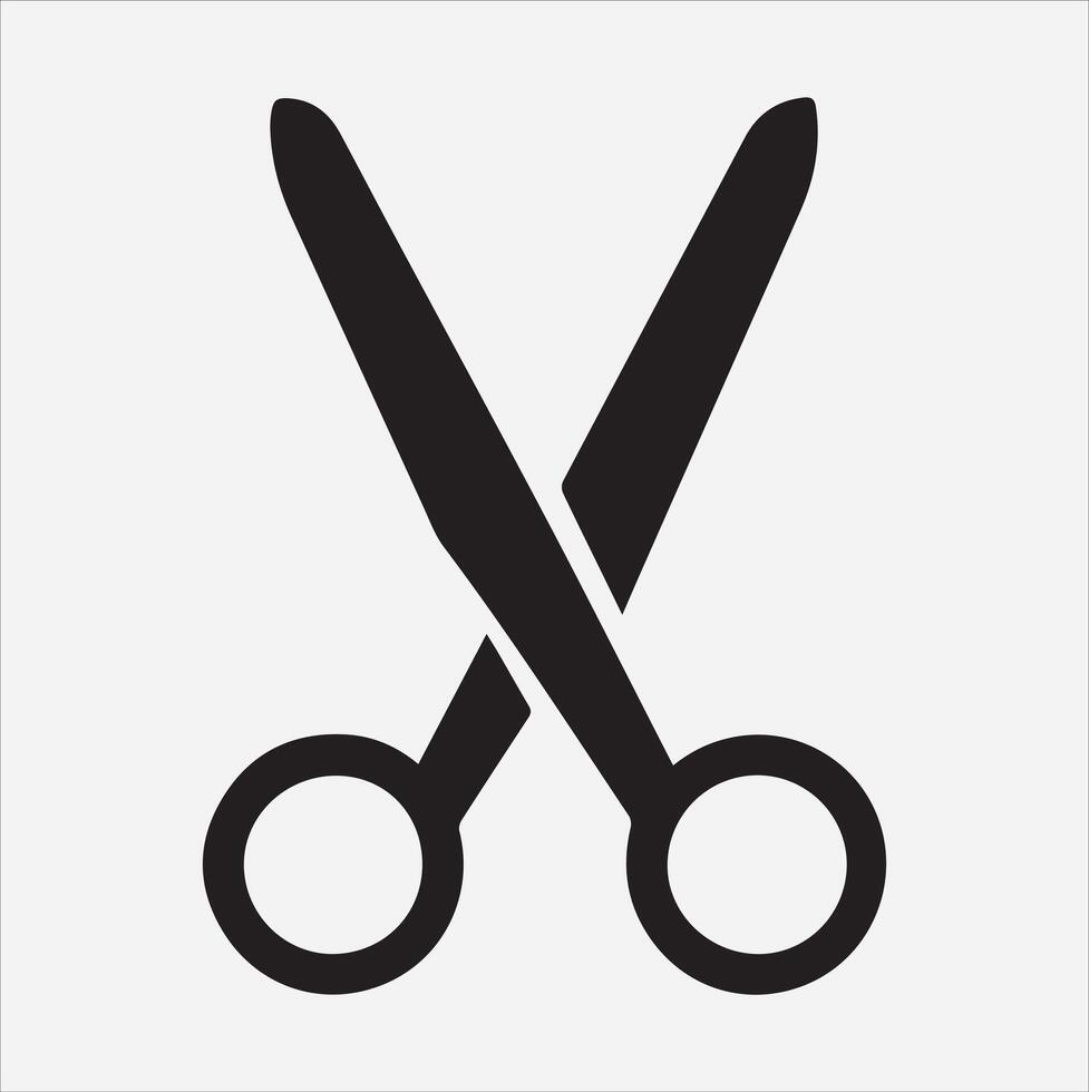 scissors icon silhouette on White Background vector