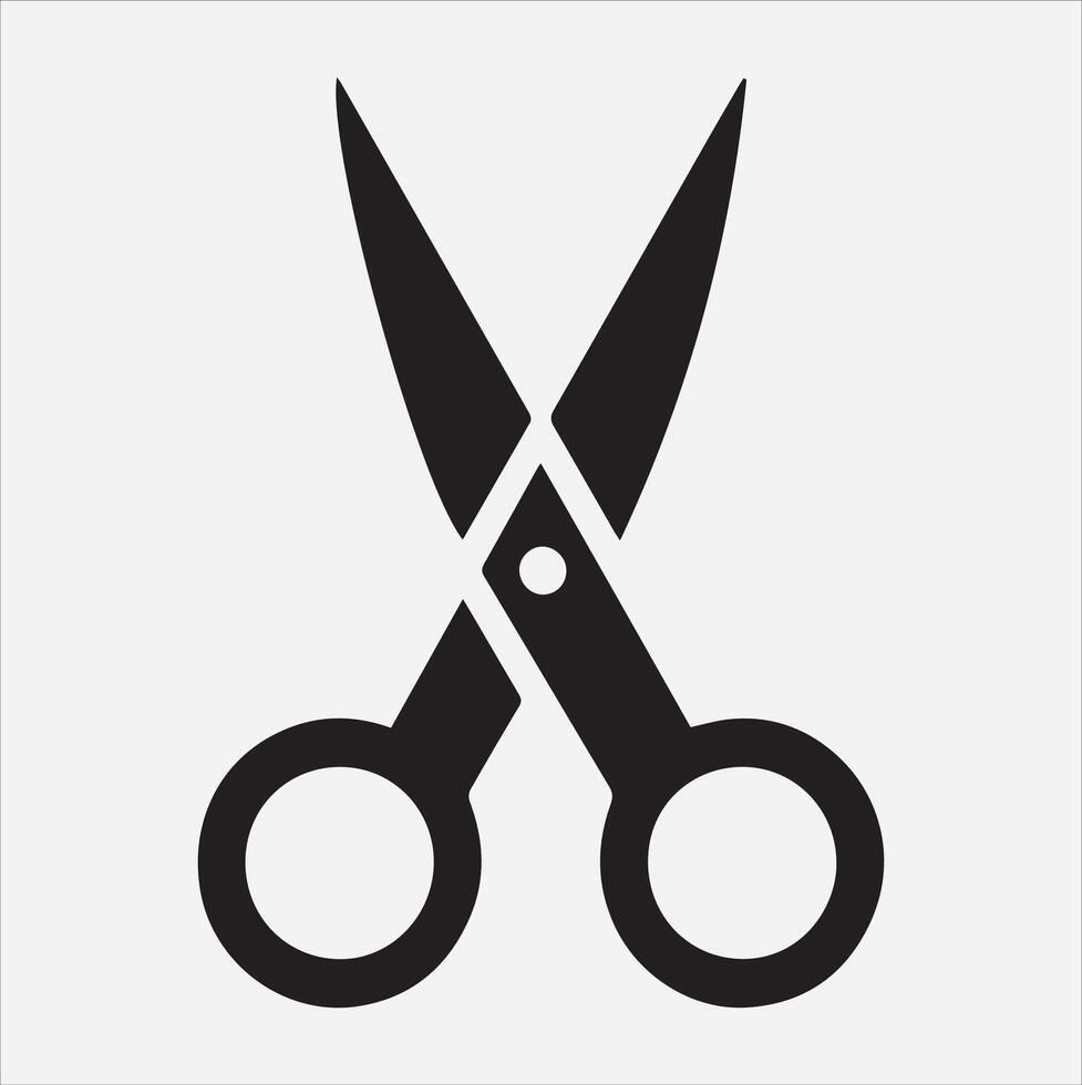 scissors icon silhouette on White Background vector