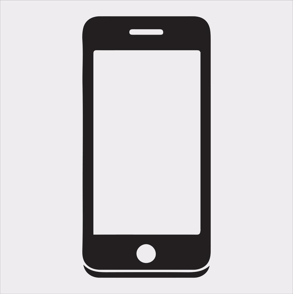 mobile silhouette on White Background vector