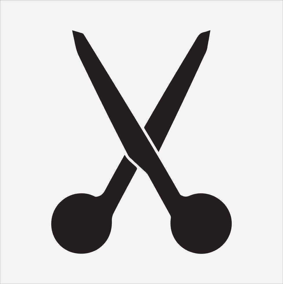 scissors icon silhouette on White Background vector