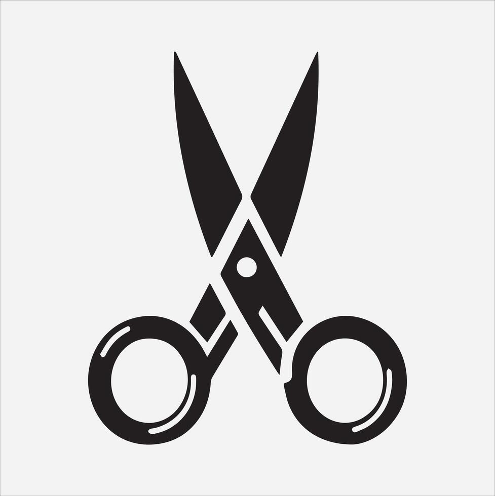 scissors icon silhouette on White Background vector