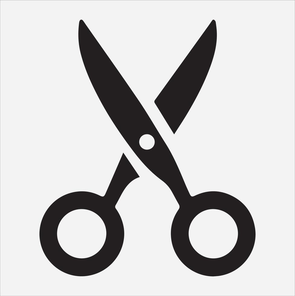 scissors icon silhouette on White Background vector