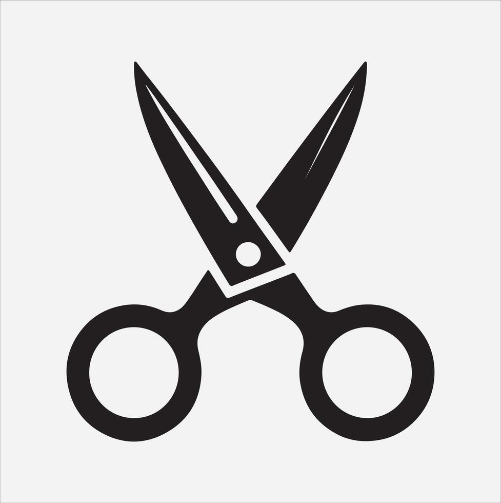 scissors icon silhouette on White Background vector