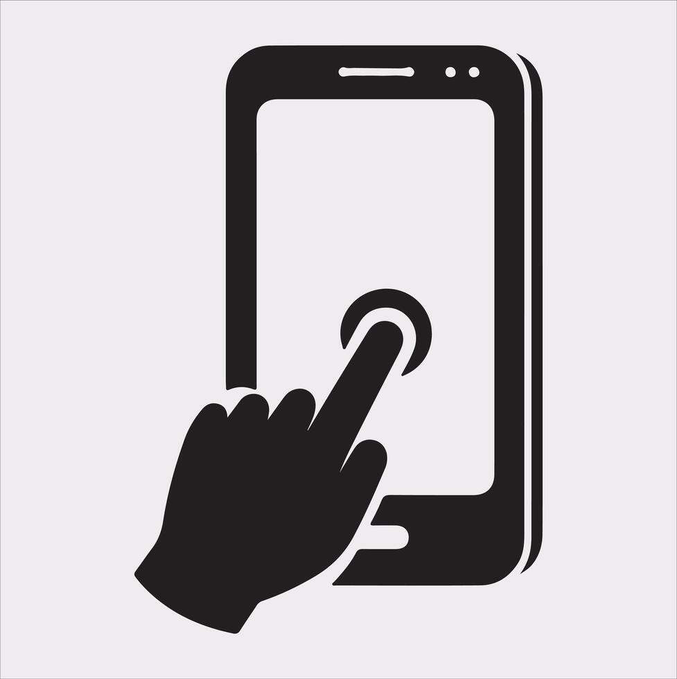 mobile silhouette on White Background vector