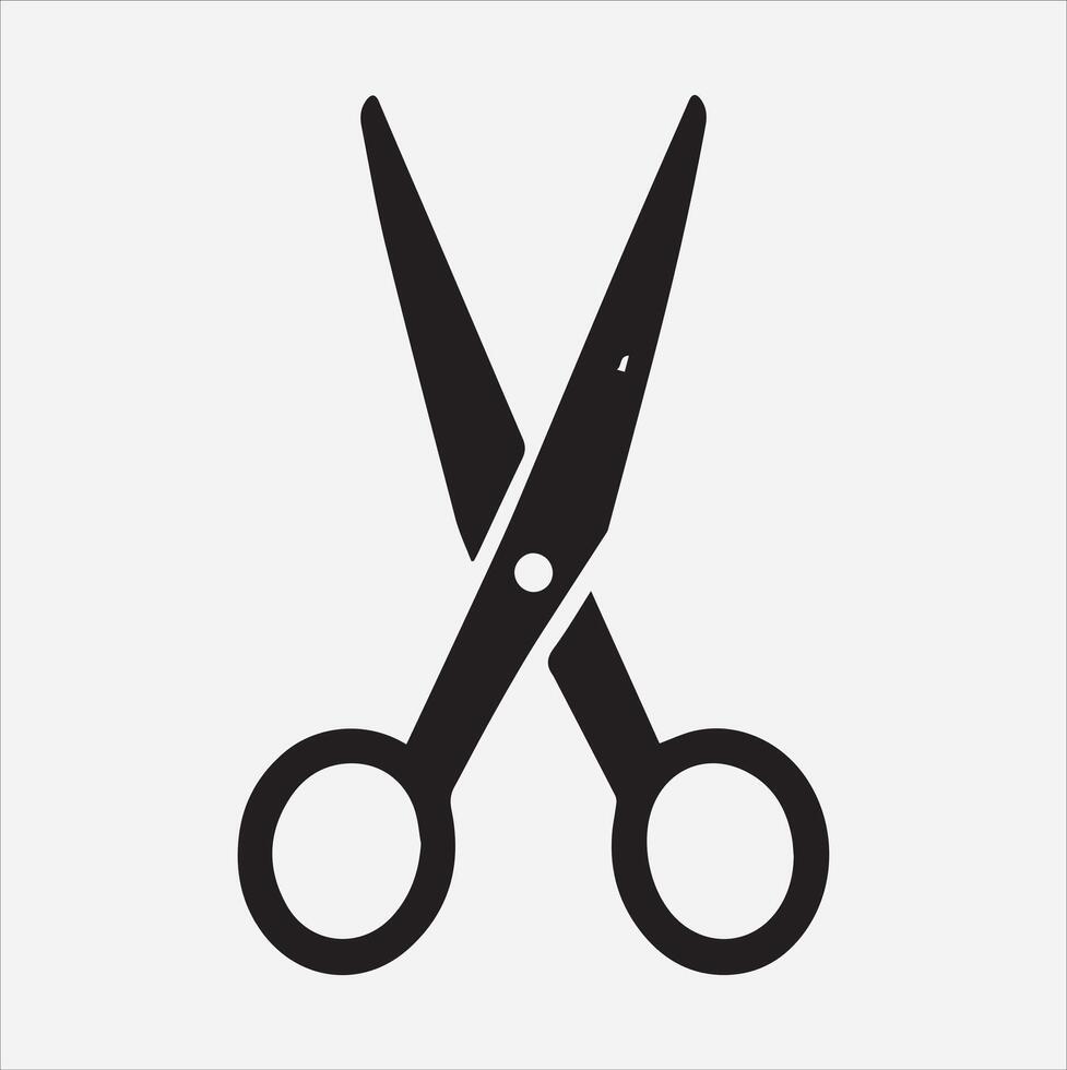 scissors icon silhouette on White Background vector