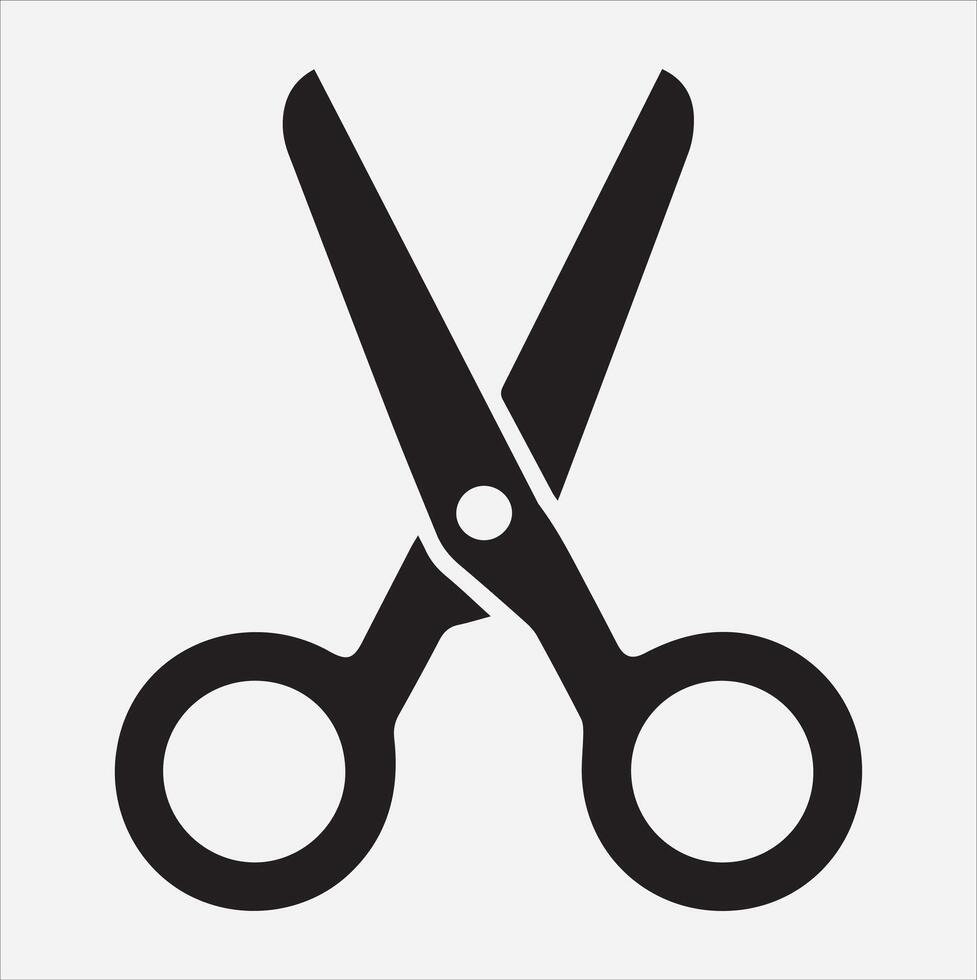 scissors icon silhouette on White Background vector