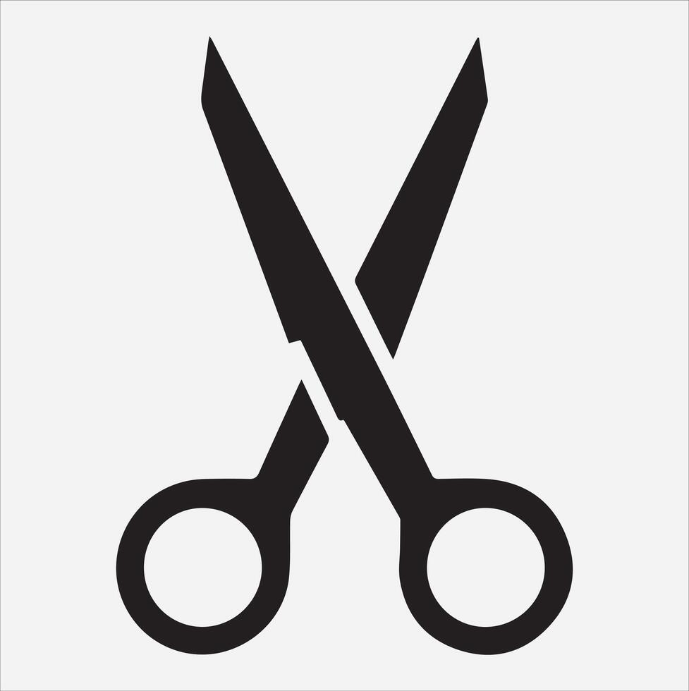 scissors icon silhouette on White Background vector