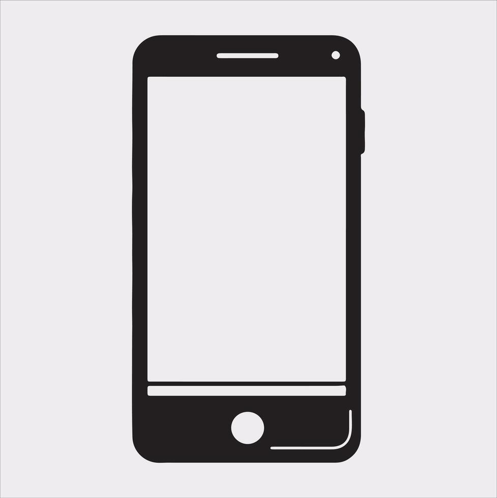 mobile silhouette on White Background vector