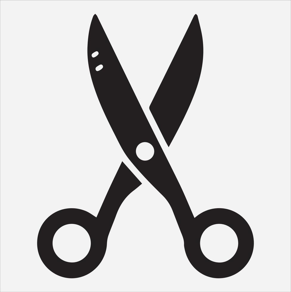 scissors icon silhouette on White Background vector