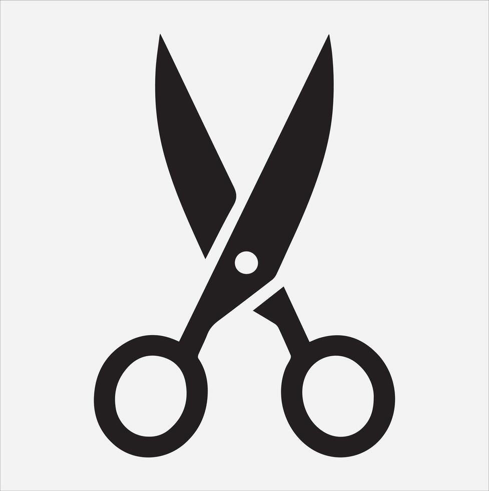 scissors icon silhouette on White Background vector