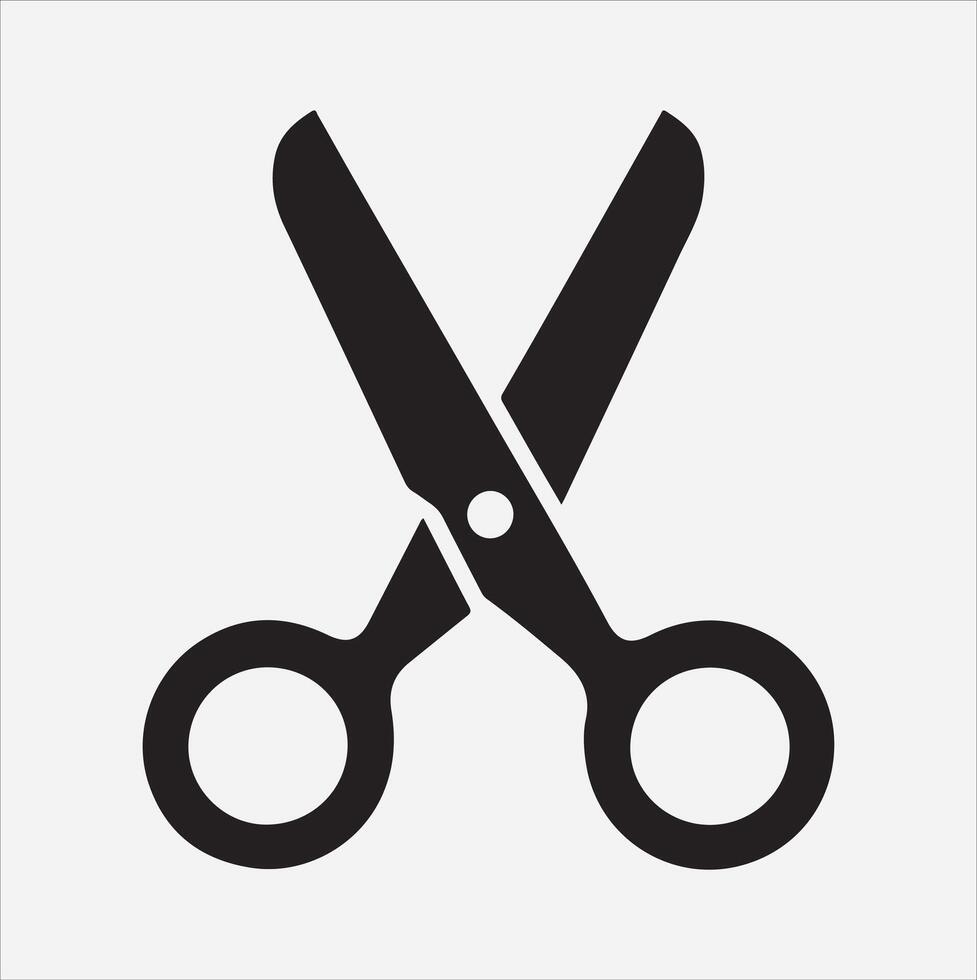 scissors icon silhouette on White Background vector