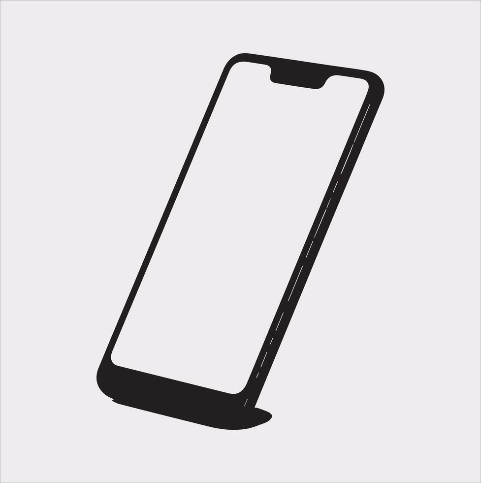 mobile silhouette on White Background vector